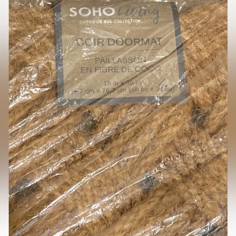 Soho Living Outdoor Rug Natural Handwoven Knotted Rope Doormat 18X30in